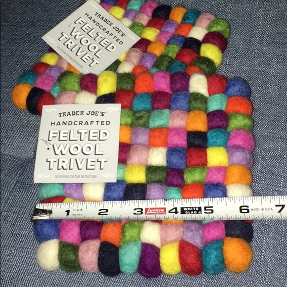 Trader Joe’s Other 2 Trader Joes Felted Wool Trivets Nwt Poshmark